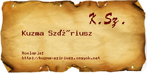 Kuzma Szíriusz névjegykártya